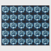 ハローウィンパーティイブブルーパンプキンホラー ラッピングペーパー (フラット)