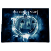 ハローウィンパーティイブブルーパンプキンホラー ラージペーパーバッグ (正面)