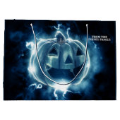 ハローウィンパーティイブブルーパンプキンホラー ラージペーパーバッグ (裏面)