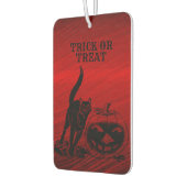 ハローウィンパーティイブーブラックキャットカボチャレッド怖 カーエアーフレッシュナー (左)