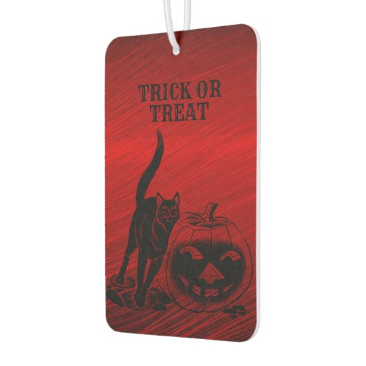 ハローウィンパーティイブーブラックキャットカボチャレッド怖 カーエアーフレッシュナー (左)