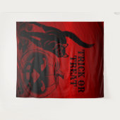 ハローウィンパーティイブーブラックキャットカボチャレッド怖 タペストリー (正面(横))