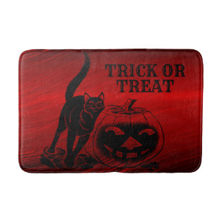 ハローウィンパーティイブーブラックキャットカボチャレッド怖 バスマット