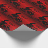 ハローウィンパーティイブーブラックキャットカボチャレッド怖 ラッピングペーパー (角)