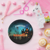 ハローウィンパーティウィッチズダークハウスオレンジ ペーパープレート (パーティー)