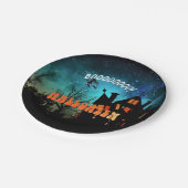 ハローウィンパーティウィッチズダークハウスオレンジ ペーパープレート (アングル)