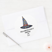 ハローウィンパーティウィッチハットカスタムステッカー ラウンドシール (封筒)