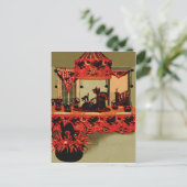 ハローウィンパーティウィッチブラックキャットクレセントムーン シーズンポストカード (スタンド正面)