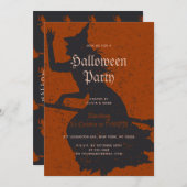 ハローウィンパーティウィッチ魔法トリックオアトリートグランジ 招待状 (正面/裏面)
