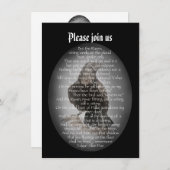 ハローウィンパーティエドガー・アラン・ポー・レイヴン詩 招待状 (正面/裏面)