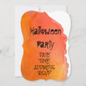 ハローウィンパーティオレンジとブラック 招待状 (正面)