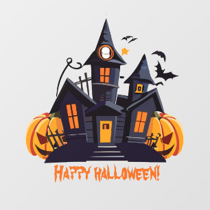 ハローウィンパーティオレンジカボチャ城 ウィンドウサイン