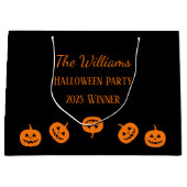 ハローウィンパーティオレンジカボチャ ラージペーパーバッグ (正面)