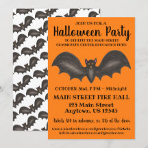 ハローウィンパーティオレンジブラックこうもりトリックオアトリート