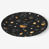 ハローウィンパーティオレンジ白黒 ペーパープレート (アングル)