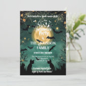 ハローウィンパーティカスタムこうもりと満月 招待状 (スタンド正面)