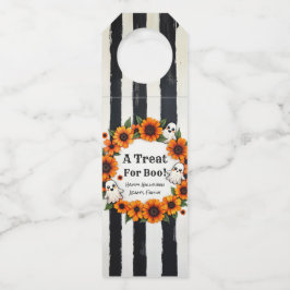 ハローウィンパーティカスタムの好意 – 'A Treat for Boo' ボトルネックタグ