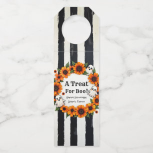 ハローウィンパーティカスタムの好意 – 'A Treat for Boo' ボトルネックタグ