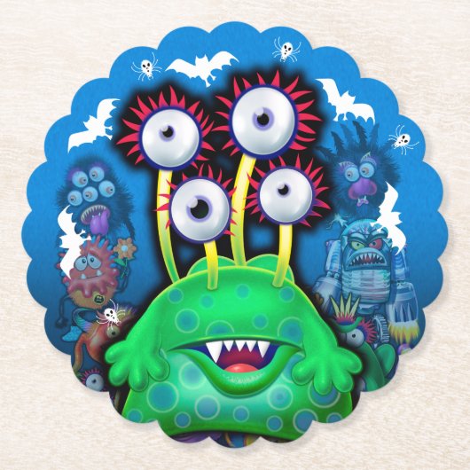 ハローウィンパーティカスタムコースター。 ペーパーコースター (正面)