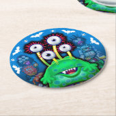 ハローウィンパーティカスタムコースター。 ラウンドペーパーコースター (アングル)