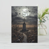 ハローウィンパーティカスタムゴシック墓地 招待状 (スタンド正面)