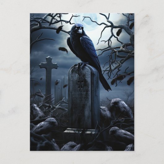 ハローウィンパーティカスタムゴシックRaven墓地 ポストカード (正面)