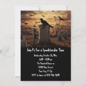 ハローウィンパーティカスタムゴシックRaven墓地 招待状 (裏面)