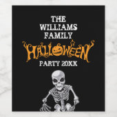 ハローウィンパーティカスタムスケルトンブラック ワインラベル (シングルラベル)