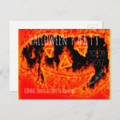 ハローウィンパーティカスタムデイトカボチャ火を保存 案内ポストカード (正面/裏面)