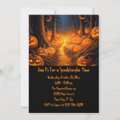 ハローウィンパーティカスタムパンプキンクリープスフォレスト 招待状 (裏面)