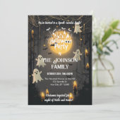 ハローウィンパーティカスタム幽霊とキャンドルライト 招待状 (スタンド正面)