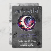 ハローウィンパーティカスタム招待状不気味ムーン 招待状 (正面/裏面)