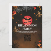 ハローウィンパーティカスタム紅葉とこうもり 招待状 (裏面)