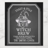 ハローウィンパーティカスタム薬用ポーション魔女 ワインラベル (シングルラベル)