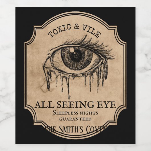 ハローウィンパーティカスタム薬用化粧目 ワインラベル (シングルラベル)