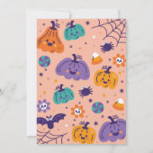 ハローウィンパーティカボチャこうもりキッズおもしろい スタイリッシュ 招待状 (裏面)