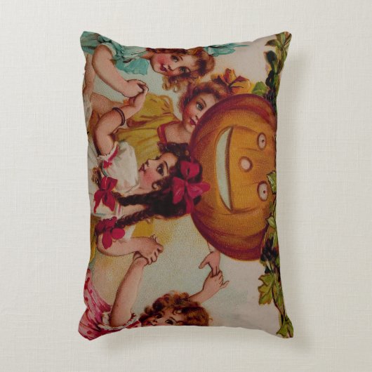 ハローウィンパーティカボチャヴィンテージ アクセントクッション (正面(垂直))