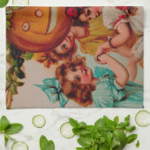 ハローウィンパーティカボチャヴィンテージ キッチンタオル (折り畳み)