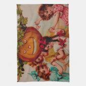 ハローウィンパーティカボチャヴィンテージ キッチンタオル (縦)