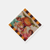 ハローウィンパーティカボチャヴィンテージ スタンダードカクテルナプキン (角)