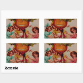 ハローウィンパーティカボチャヴィンテージ 長方形シール (シート)