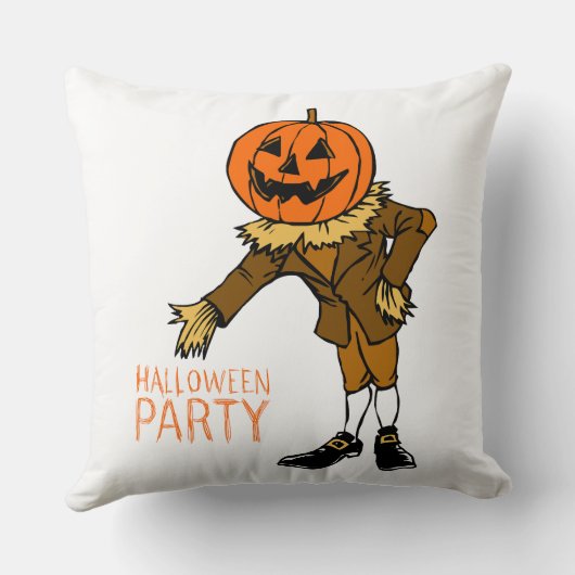 ハローウィンパーティカボチャ男クリップアートハロウィーン クッション (裏面)