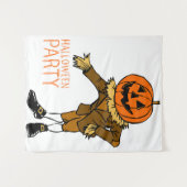 ハローウィンパーティカボチャ男クリップアートハロウィーン タペストリー (正面(横))