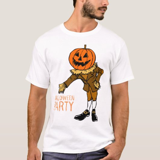 ハローウィンパーティカボチャ男クリップアートハロウィーン Tシャツ (正面)