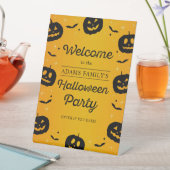 ハローウィンパーティカボチャ&こうもりウェルカムサイン 台座サイン (インサイチュ)