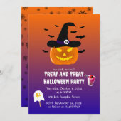 ハローウィンパーティカボチャ・ジャック・オランタン 招待状 (正面/裏面)