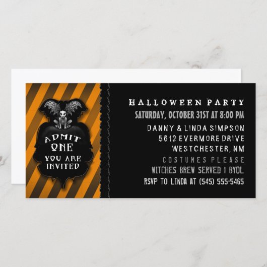 ハローウィンパーティガルゴイレジョリーワン招待状 (正面/裏面)