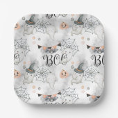 ハローウィンパーティキュート幽霊カボチャ ペーパープレート (正面)