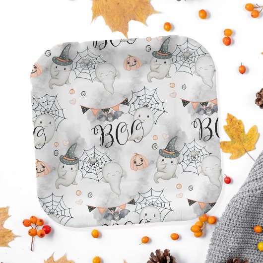 ハローウィンパーティキュート幽霊カボチャ ペーパープレート