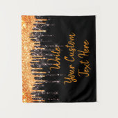 ハローウィンパーティギフトオレンジ色のブラックフォトブースプロップ タペストリー (正面)